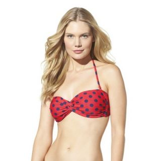 Mossimo Womens Mix and Match Polka Dot Bandeau Swim Top  Poppy Red M
