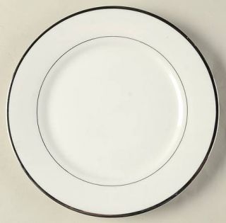 Gibson Designs Anniversary Platinum Salad Plate, Fine China Dinnerware   White,R