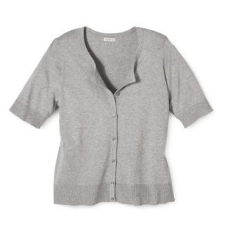 Merona Womens Plus Size Short Sleeve Cardigan Sweater   Gray 2X
