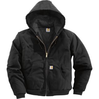 Carhartt Duck Active Jacket   Quilt Lined, Black, 2XL, Regular Style, Model J140