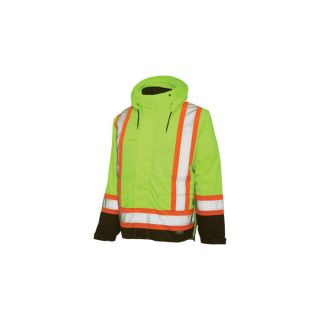Work King 5 in 1 High Visibility Jacket   Green, Medium, Model S42611