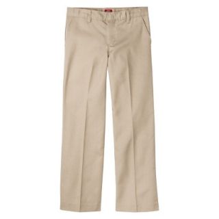 Dickies Girls Classic Fit Flat Front Pant   Khaki 12 Slim