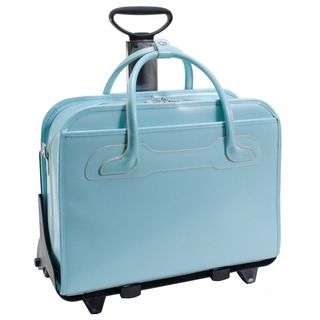 Mcklein Blue Willowbrook Detachable wheeled Laptop Briefcase