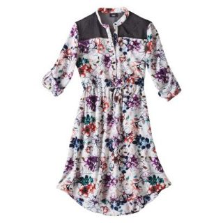 Mossimo Womens 3/4 Sleeve Shirt Dress   Floral Print XXL