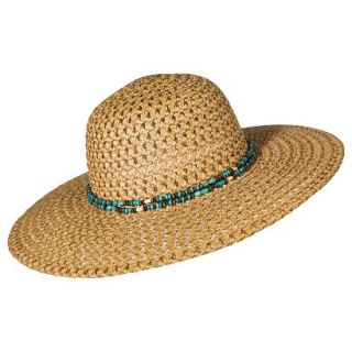 Merona Floppy Hat with Turquoise Beads   Tan