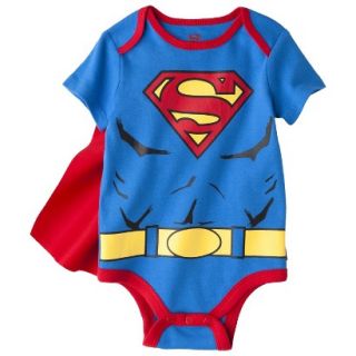 Superman Newborn Boys Caped Bodysuit   Blue 3 6 M