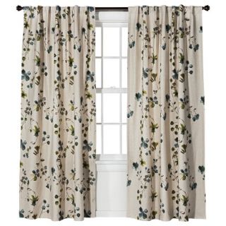 Threshold Watercolor Floral Window Panel   Blue (54x95)
