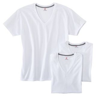 Hanes Mens 3pk ComfortBlend V Neck Undershirts   White L