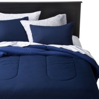 Room Essentials Reversible Solid Comforter   Blue (King)
