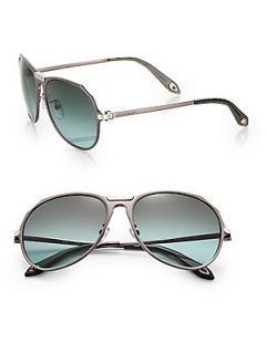 Givenchy Metal Aviator Sunglasses   Silver
