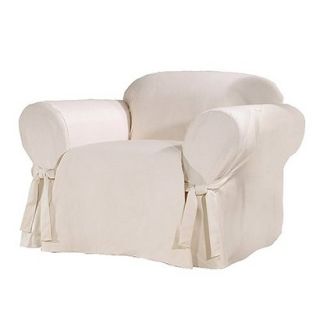 Sure Fit Cotton Duck Chair Slipcover   Natural