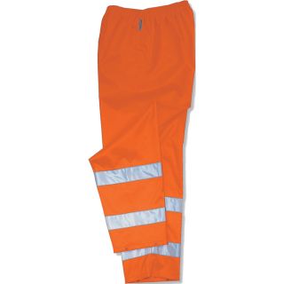 Ergodyne High Visibility Class E Rain Pant   Orange, XL, Model 8915