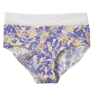 Gilligan & OMalley Womens Cotton With Lace Hipster Brief   Violet Storm L