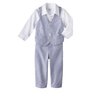 Just One YouMade by Carters Newborn Boys 3 Piece Vest Set   White/Light Blue