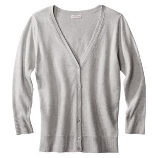 Merona Petites 3/4 Sleeve V Neck Cardigan Sweater   Gray XLP