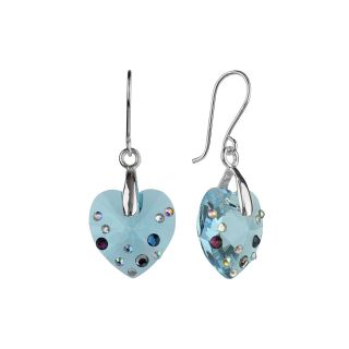 Bridge Jewelry Crystal Blue Heart Drop Earrings