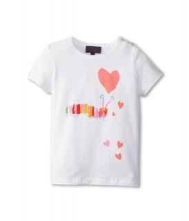 Paul Smith Junior Shortsleeve T Shirt With Caterpillar And Heart Print Girls T Shirt (White)