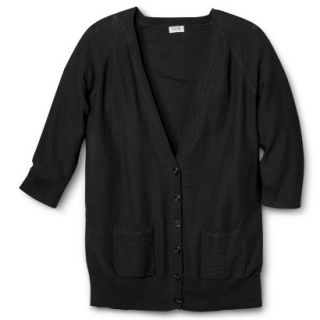 Mossimo Supply Co. Juniors Plus Size 3/4 Sleeve Boyfriend Sweater   Black 2X