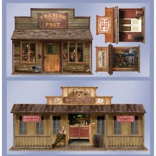5 Wild West Town Props Wall Add Ons