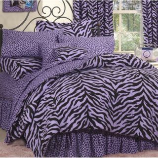 Zebra Print Bed in a Bag   Lavender/Black Twin XL