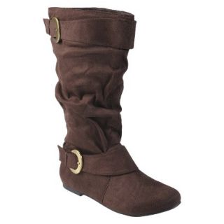 Womens Adi Designs Slouchy Faux Suede Wide Calf Boot   Brown 9.5