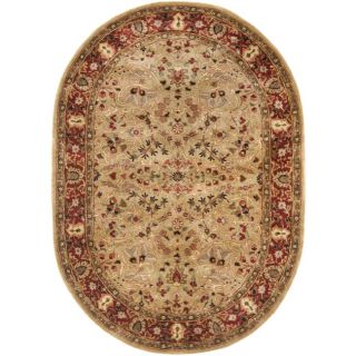 Handmade Persian Legend Gold/ Rust Wool Rug (46 X 66 Oval)