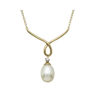 Certified Sofia Cultured Freshwater Pearl & Diamond Accent 10K Gold Necklace,