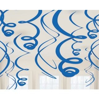Ocean Blue Plastic Swirl Decorations (12)