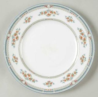 Wedgwood Hampshire Salad Plate, Fine China Dinnerware   Red Flowers, Blue & Gree