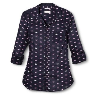 Merona Womens Favorite Button Down Shirt   Xavier Navy   L