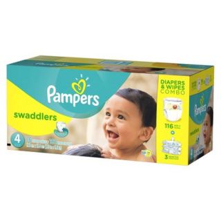 Pampers Swaddlers Diapers & Sensitive Wipes Combo Pack Size 4 (116 Count),