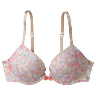 Xhilaration Juniors Perfect T Shirt Lightly Lined Plunge Bra   Floral Primo