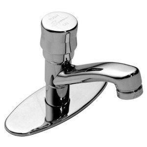 Symmons S 74 Polished Chrome Scot Metering Faucet with Deck Plate To Accomodate