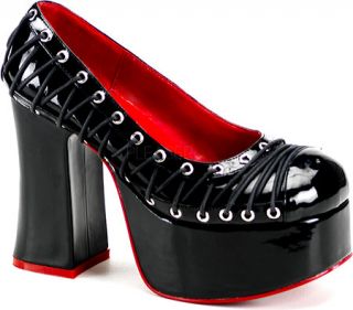 Womens Demonia Charade 07   Black Patent Heels