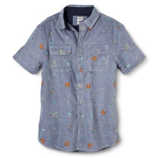 Mossimo Supply Co. Mens Short Sleeve Button Down   Tear Drop Blue M