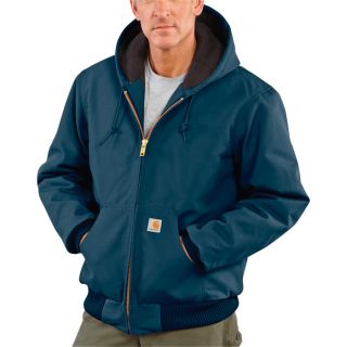 Carhartt Duck Active Jacket   Quilt Lined, Navy, Large, Regular Style, Model