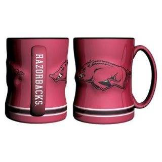 Boelter Brands NCAA 2 Pack Arkansas Razorbacks Sculpted Relief Style Coffee Mug
