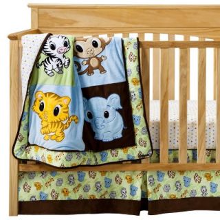 Chibi Zoo 3Pc Crib Bedding Set   Sage/Brown by Lab