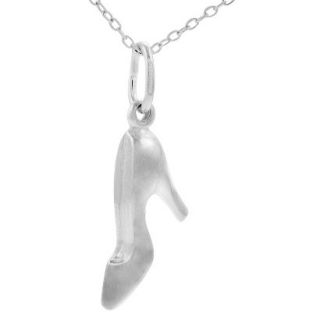 Journee Collection Sterling Silver Stiletto Shoe Pendant Necklace   Silver