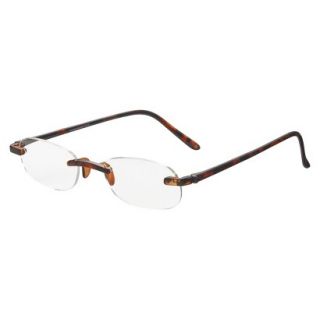 ICU Tortoise Rimless Reading Glasses With Case   +2.25