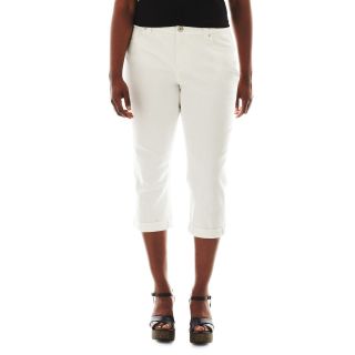A.N.A Thickstitch Cropped Jeans   Plus, White, Womens