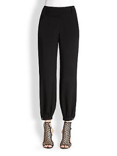 Tamara Mellon Silk Elastic Cuff Pants   Black