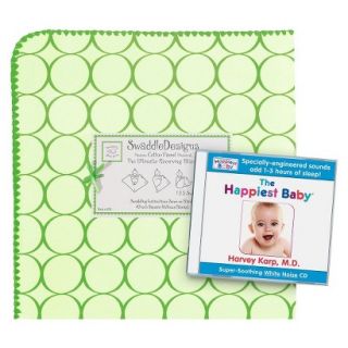 Swaddle Designs Ultimate Receiving Blanket & White Noise CD   Pure Green Mod