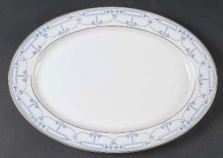 Community Grosvenor 14 Oval Serving Platter, Fine China Dinnerware   Blue Ribbo