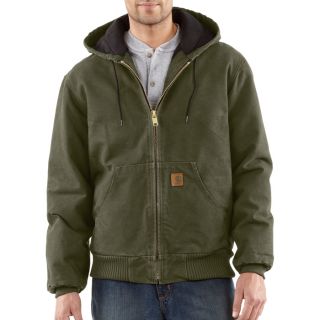 Carhartt Sandstone Active Jacket   Quilted Flannel Lined, Army Green, XL, Model