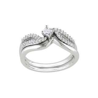 1/4 CT. T.W. Diamond Bridal Ring Set Silver, White, Womens