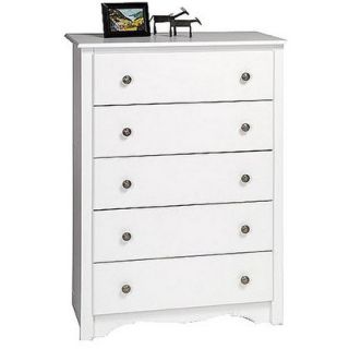 Dresser Monterey 5 Drawer Dresser   White