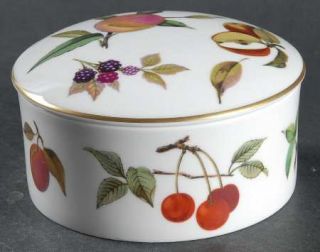 Royal Worcester Arden Round Box with Lid, Fine China Dinnerware   Various Fruits