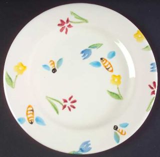 Tre Ci Bumble Bee Salad Plate, Fine China Dinnerware   Flowers,Bees,Smooth,No Tr