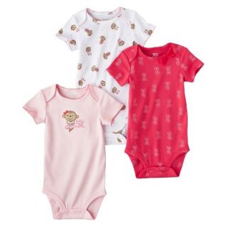 Just One YouMade by Carters Newborn Girls 3 Pack Bodysuit   Pink 6 M